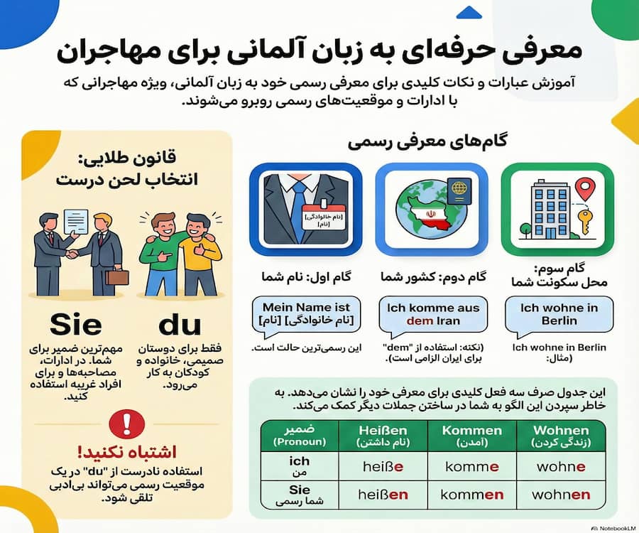 معرفی خود به زبان آلمانی - گروه مهاجرتی کارا
