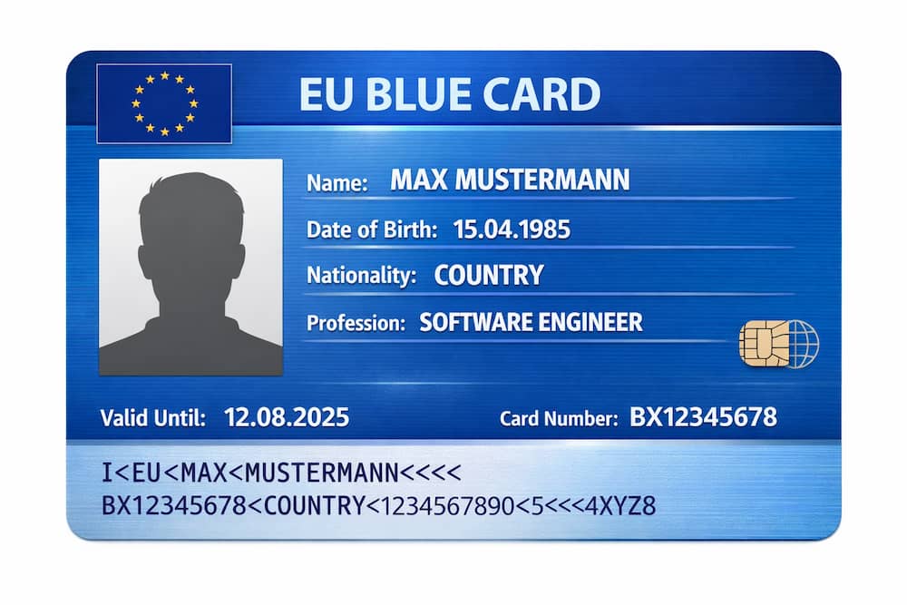 نمونه کارت آبی - بلوکارت اروپا